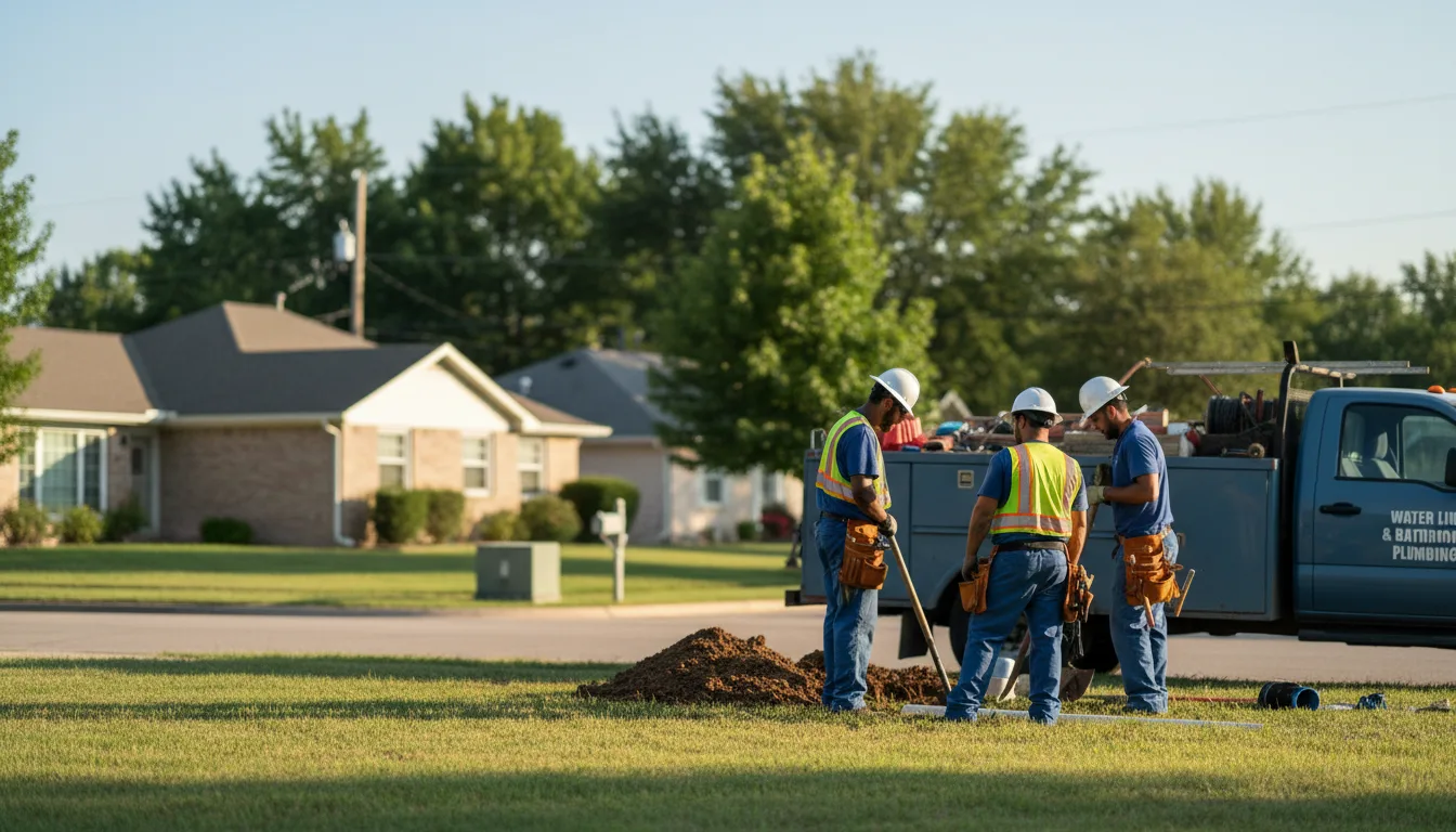 Residential water line and bathroom plumbing service in Murdock, IL